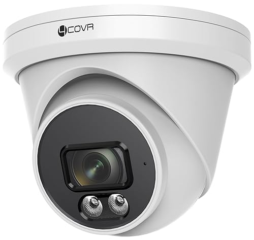 4COVR 4K Security Camera Outdoor, 8MP Ultra-HD PoE Wired Surveillance Video IP Camera Built-in Mic, Smart AI Person/Vehicle Detection, 100ft IR Night