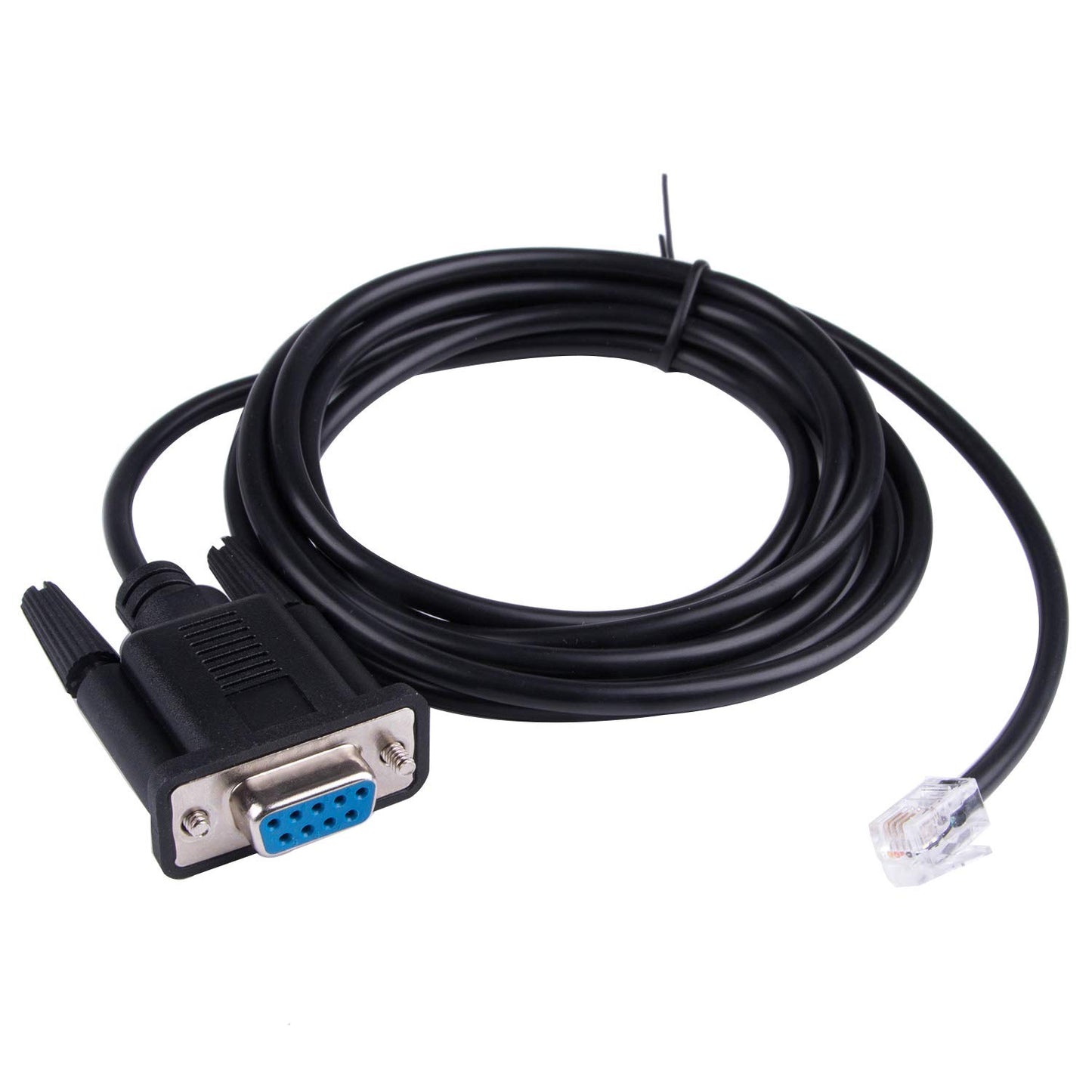 Suamdoen 6 Feet Black Male-to-Male PVC Serial Cable for Meade Telescope Control, Connects PC to Meade 497 AutoStar or AudioStar, 4P4C RS232, 180cm