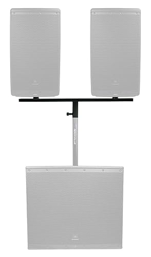 Rockville DP Mount Dual 8/10/12" PA Speaker Cabinet Adapter, Sturdy Steel, 80 lbs Capacity, Space-Saving, for DJs and Live Sound Professionals