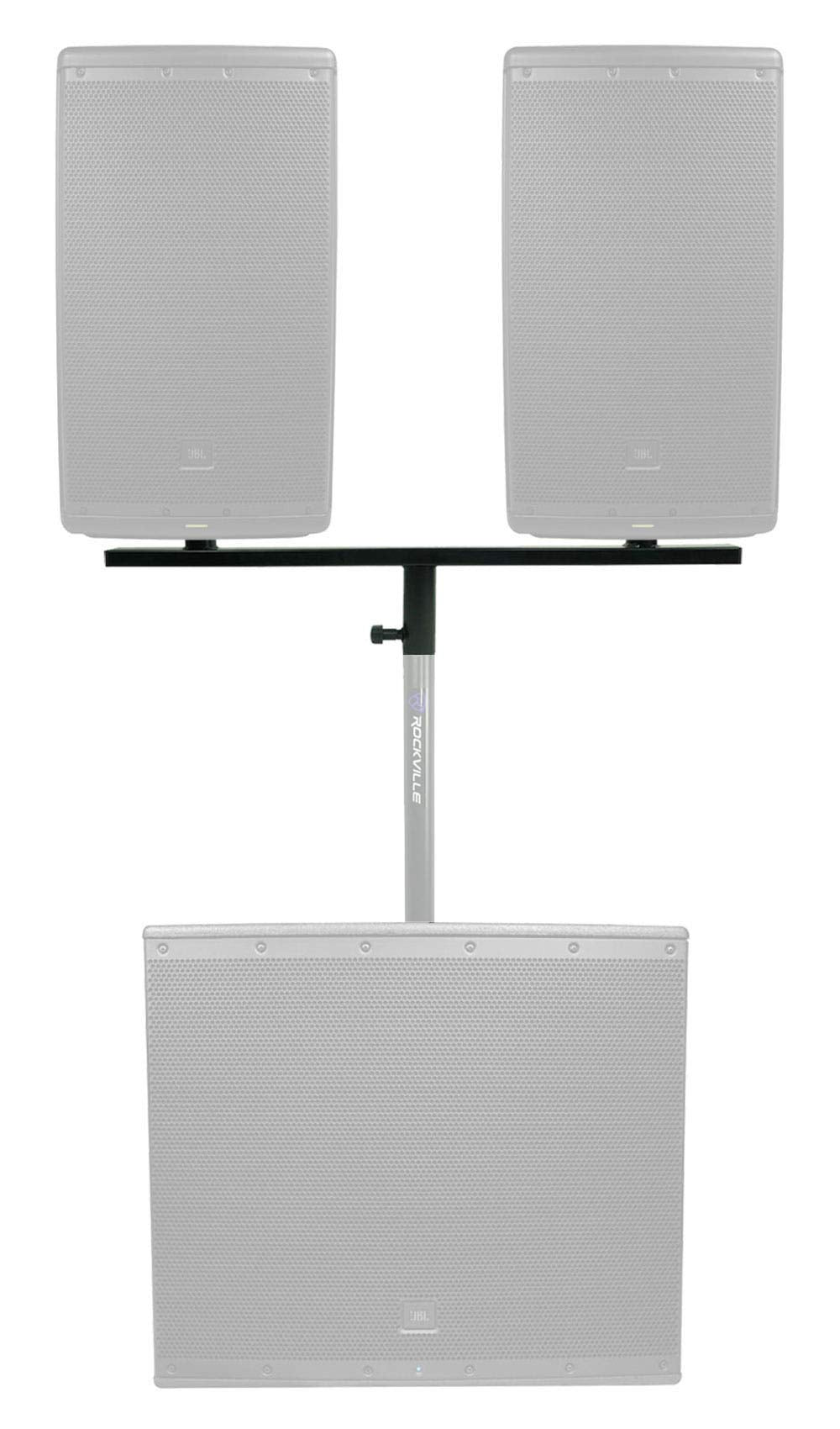 Rockville DP Mount Dual 8/10/12" PA Speaker Cabinet Adapter, Sturdy Steel, 80 lbs Capacity, Space-Saving, for DJs and Live Sound Professionals