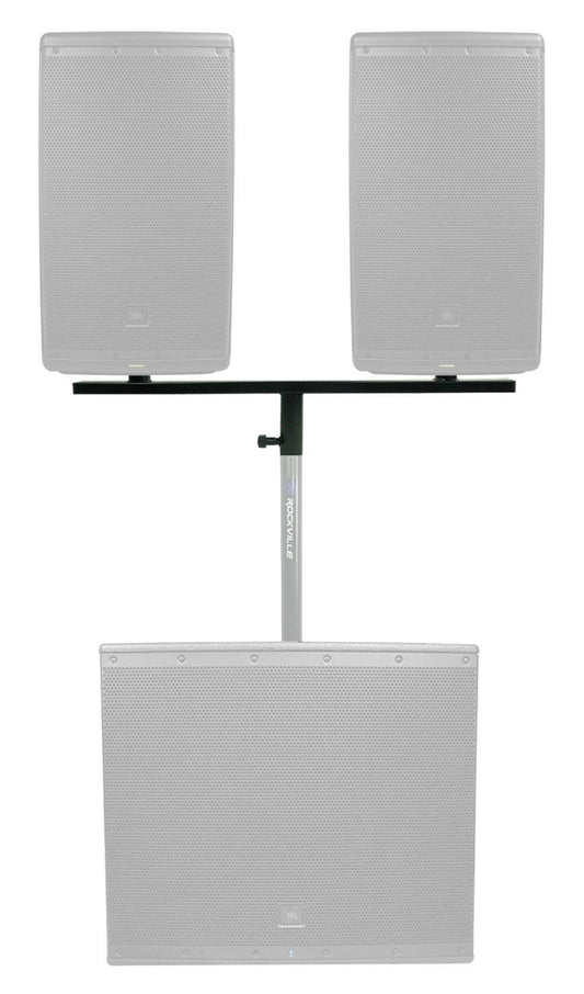 Rockville DP Mount Dual 8/10/12" PA Speaker Cabinet Adapter, Sturdy Steel, 80 lbs Capacity, Space-Saving, for DJs and Live Sound Professionals