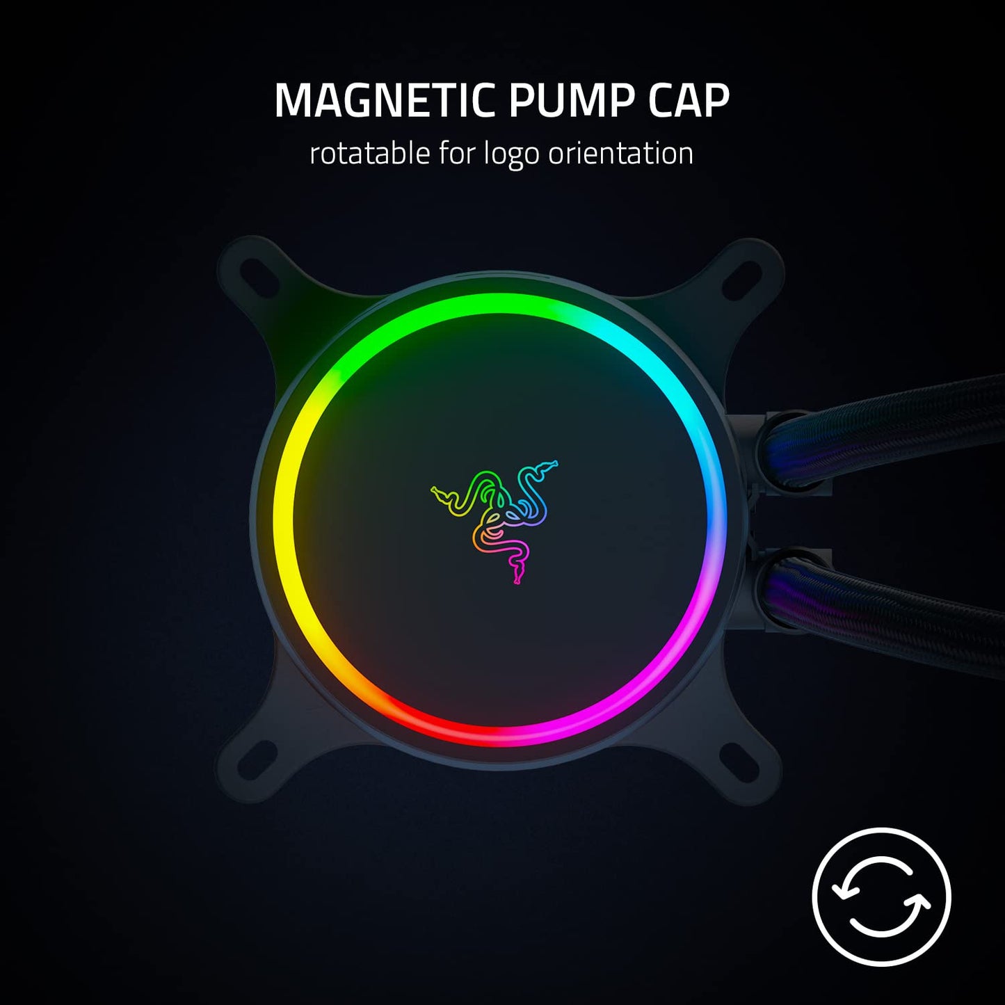 Razer Hanbo Chroma RGB All in One Liquid Cooler aRGB Pump Cap: AIO Design - Quiet, Powerful aRGB Fans - PWM Fan Controller Support - Intel LGA 115X