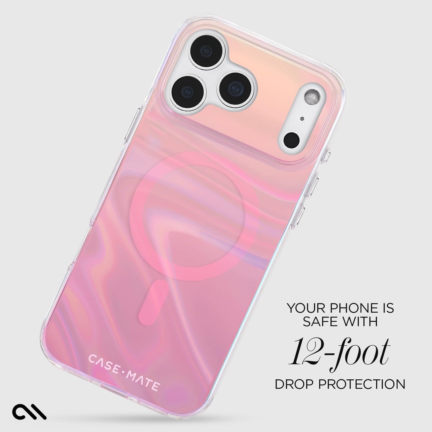 Case-Mate Soap Bubble iPhone 17 Pro Max Case - Peach Iridescent