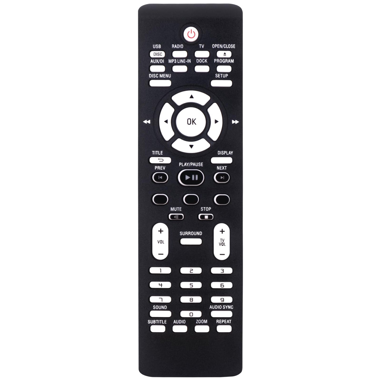 Replacement Remote Control for Philips HTS3357/98 HTS3152 HTS3154/12 HTS3155/78 HTS3154/05 HTS3357/93 DVD Home Theater System