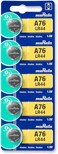 Murata LR44 Battery AG13 357A 1.55V Alkaline Button Cell (5 Batteries)