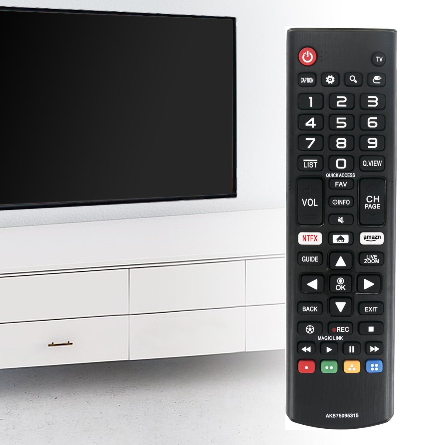 AKB75095315 Replace Remote fit for LG LED OLED 4K 1080p Smart TV Non-Smart TVs AKB75095314 AKB74915305 AKB75095307 AKB73975702 AKB74475401 AKB73975701
