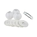 Quasimoon PaperLanternStore Decorative Paper Lantern - (10-Pack, 4-Inch, White, Even Ribbing) Round Paper Lanterns - Ideal Wedding and Party Decor or