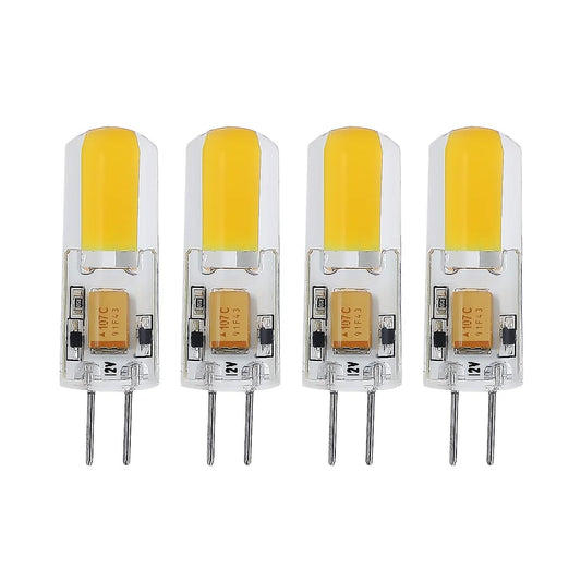 DA DANG JIA G4 LED Light Bulb 1.5W, 180lumen, AC/DC12V, Soft White 6000K, Dimmable, 10-30Watts Halogen Bulb Replacement JC G4 Bi Pin Bulb 4-Pack