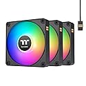 Thermaltake CT120 EX ARGB Reverse PC Cooling Fan (3-Fan Pack), Magnetic Connection, 5V Motherboard Sync, 16.8 Million Colors 9 Addressable LEDs, 120