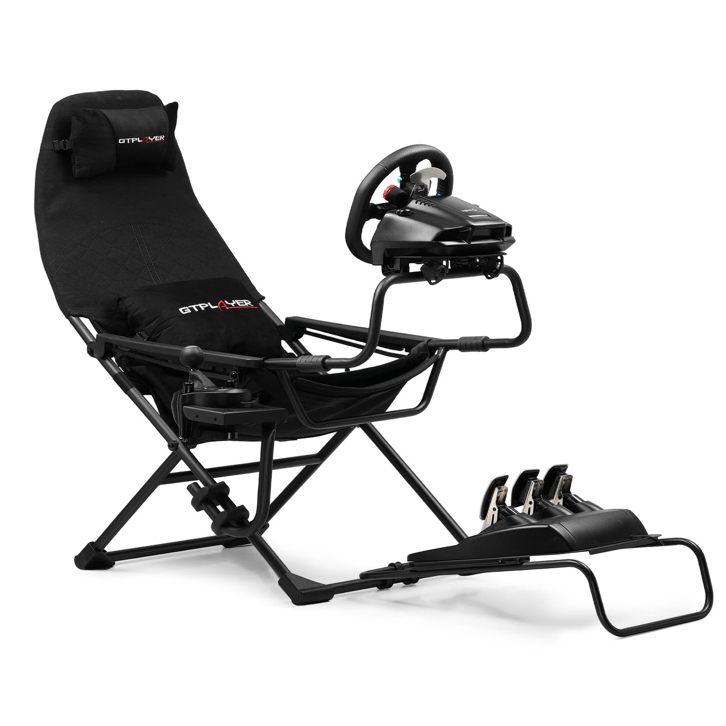 GTPLAYER Sim Racing Cockpit Foldable & Adjustable for High Performance Sim Racing Compact & Flexible Supports All Steering Wheels & Pedals for PC