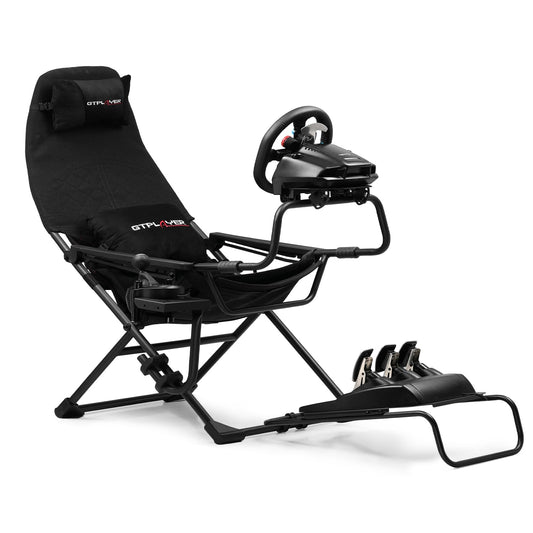 GTPLAYER Sim Racing Cockpit Foldable & Adjustable for High Performance Sim Racing Compact & Flexible Supports All Steering Wheels & Pedals for PC