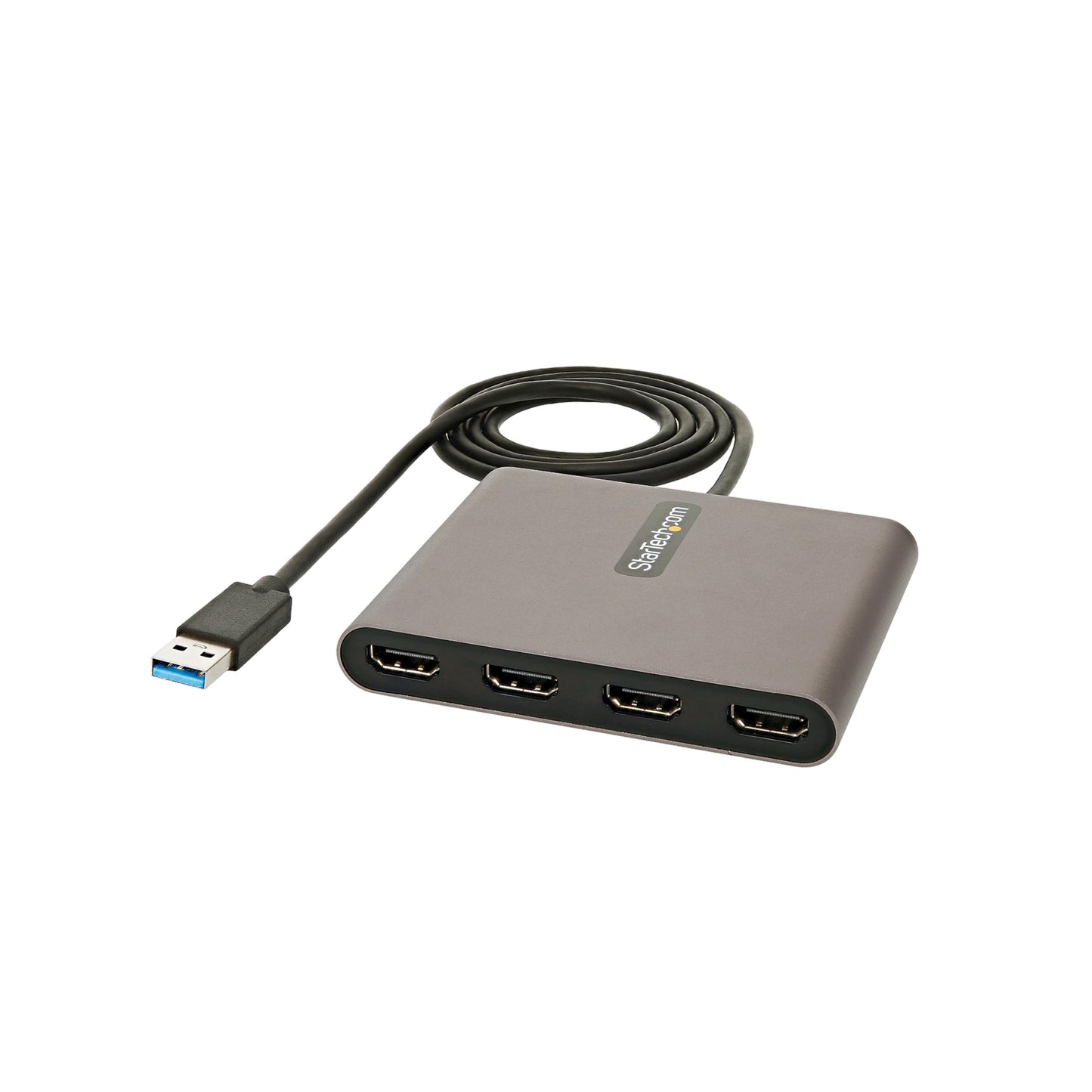 StarTech USB 3.0 to Quad HDMI Adapter, USB Type-A to 4 HDMI Monitor Converter, External Video Graphics Card, 4x 1080p 60Hz, Windows Only, TAA, Laptops