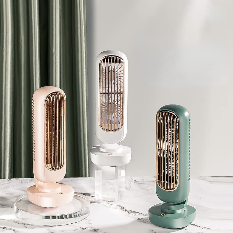 YWangQiang Double Leaf Tower Fan Mini Small Fan Desktop Small Fan Vertical Portable Charging USB Electric Fan for Office Living Room Fans (Color :)