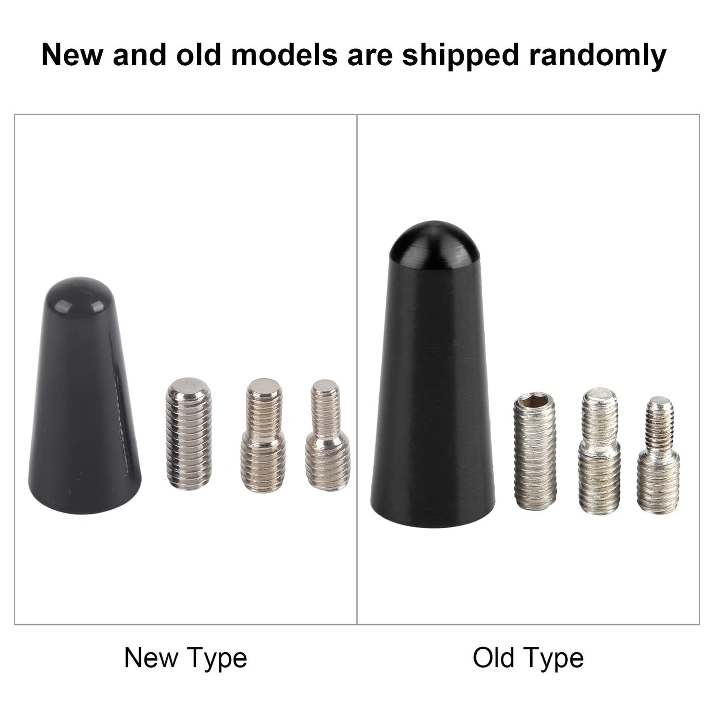 Acouto Car Short Antenna, 3cm Aluminum Alloy Replacement Car Antenna Rod Mast Roof Short Rod Aerial Adapter