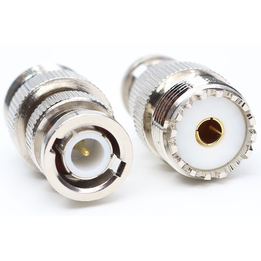 ANHAN BNC to UHF Coax Adapter, BNC Male to UHF Female Connector, PL259 Female Adapter, 2-Pack