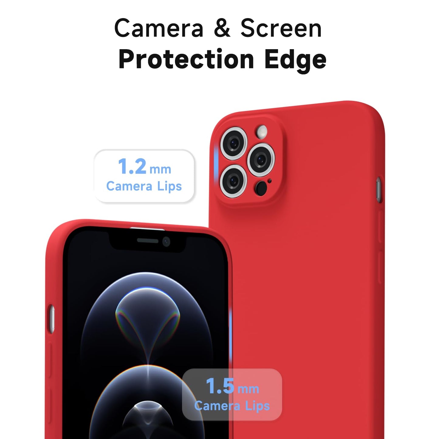 uvcoat for iPhone 12 Pro Case Silicone Phone Case, Slim Thin Soft Rubber Gel Cases for Women Girls, Cute Matte TPU Phone Cover with Full Camera