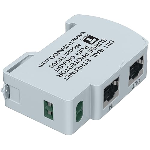 Ethernet Surge Protector DIN Rail Mounted Gigabit - Compatible with PoE++ - Tupavco TP209