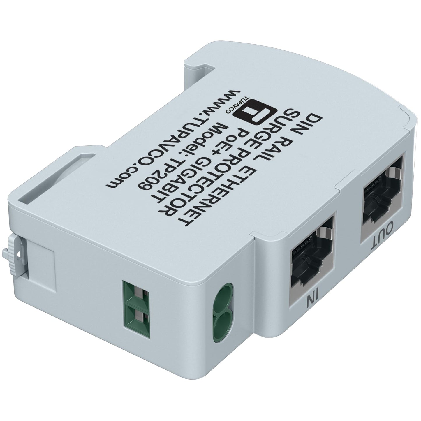 Ethernet Surge Protector DIN Rail Mounted Gigabit - Compatible with PoE++ - Tupavco TP209