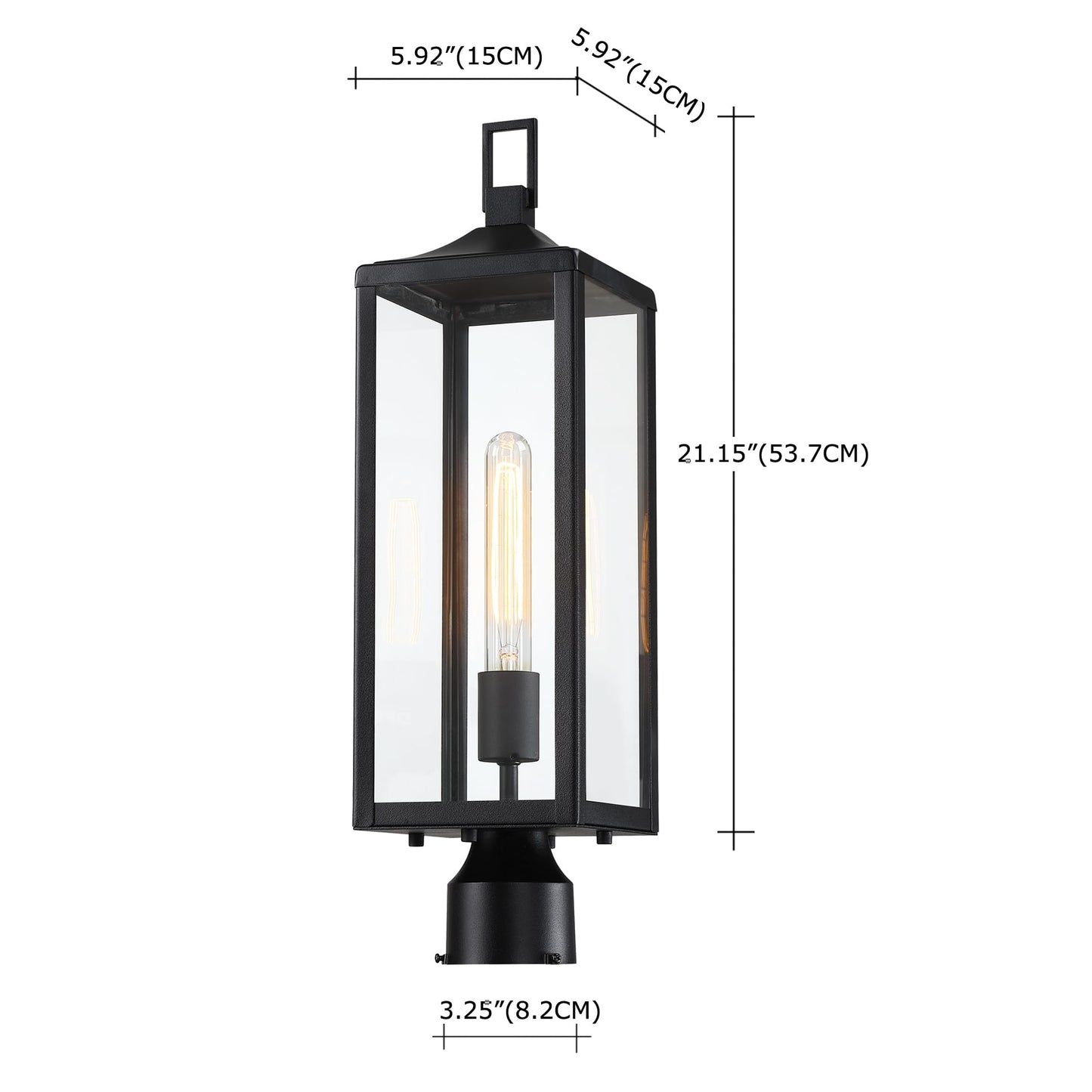 Faymart lighting 21.3 Inch Outdoor Lamp Post Light Fixture Dusk to Dawn - Residential Sidewalk Lamp Post Sconce Dusk to Dawn Outside Pole Lantern