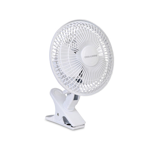 2 Speed Clip-on Fan 6 inch, with Strong Clamp, Powerful Airflow, Adjustable Tilt, Quiet Cooling Desk Fan for Home, Office, Car, Stroller, Garage