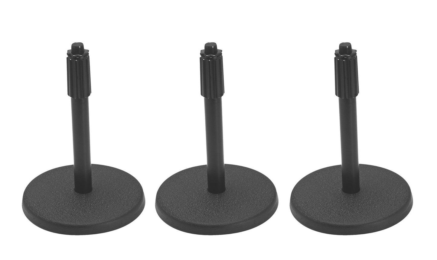 Your Ultimate YouTube Mic Stand: On Stage DS7200B Adjustable-Height Desktop Microphone Stand - Black - 3 Pack