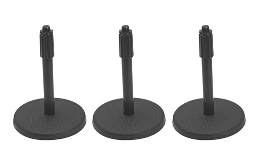 Your Ultimate YouTube Mic Stand: On Stage DS7200B Adjustable-Height Desktop Microphone Stand - Black - 3 Pack