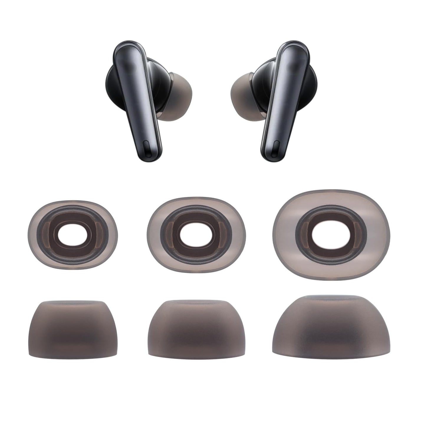 Klowcok Replacement Ear Tips for Soundcore by Anker Liberty 4 NC Earbuds, Not for Other Models, Silicone Earbuds Tips, 3Pairs (S/M/L) Black