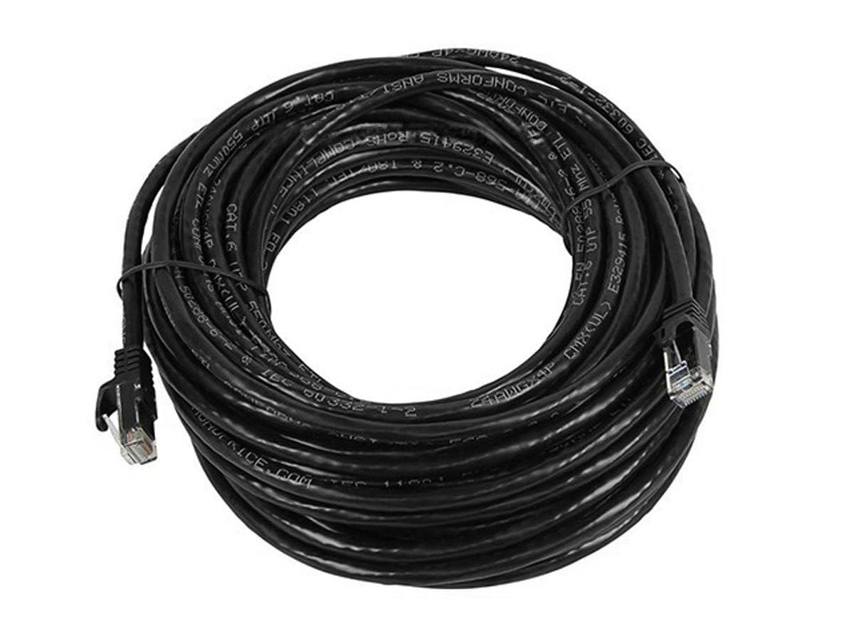 Monoprice Cat6 Ethernet Patch Cable - Snagless RJ45, 24AWG Stranded Pure Bare Copper Wire, 550Mhz, UTP, 50 Feet, Black - Flexboot Series