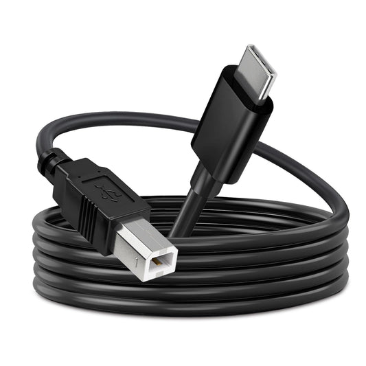 10FT USB B to USB Type C Printer Cable Type B to Type C Printer PC Cord for MacBook Pro, Air, MIDI Cable for Yamaha Casio Digital Piano, MIDI