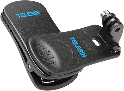 TELESIN 360 Rotational Backpack Clip Mount Super Solid Fast Release Clamp Rotation Hat Mount for GoPro Hero 8, Hero 7/6/5 Black, Hero4, Hero3, osmo