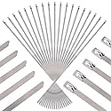Swpeet 50Pcs 14 Inch Stainless Steel Exhaust Strap Wrap Coated Locking Cable Zip Ties Perfect for Automotive Parts, Home Repair, Computer Repair