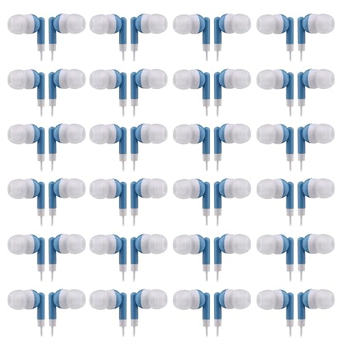CN-Outlet Wholesale Bulk Earbuds Headphones Individually Bagged 100 Pack for iPhone, Android, MP3 Player -Blue