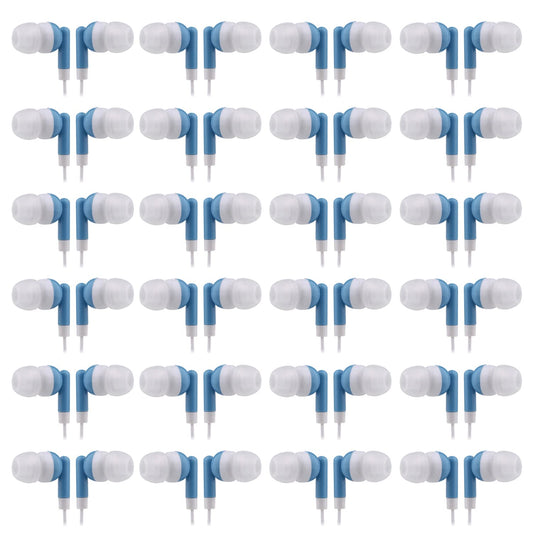 CN-Outlet Wholesale Bulk Earbuds Headphones Individually Bagged 100 Pack for iPhone, Android, MP3 Player -Blue