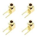 Create idea 4pcs Brass Gold Plating Banana to Spade Adapter Connector 2 Screw-in Angles for Audio Cables Adapters