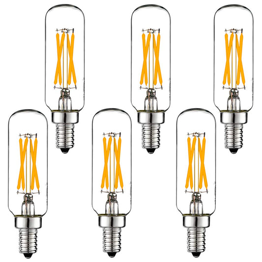 LiteHistory T6 E12 Candelabra Bulb 40 watt,Dimmable,Warm White 2700K,Clear