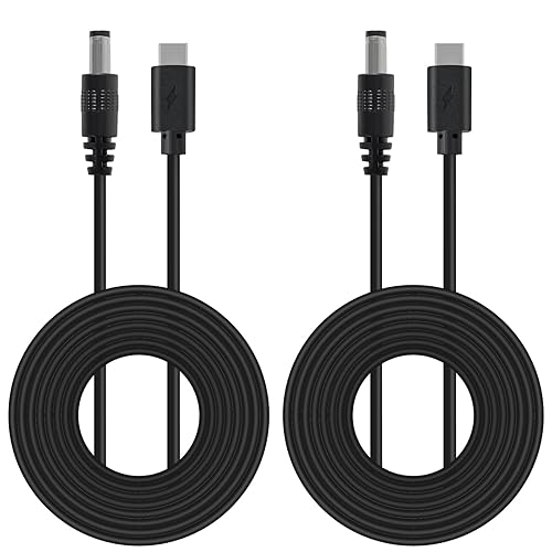 AITRIP 2PCS DC to Type C USB PD12V 5.5x2.5mm (Compatible with 5.5mm x 2.1mm) Power Supply Cable for Wireless Router Laptop LED Strip Speaker CCTV