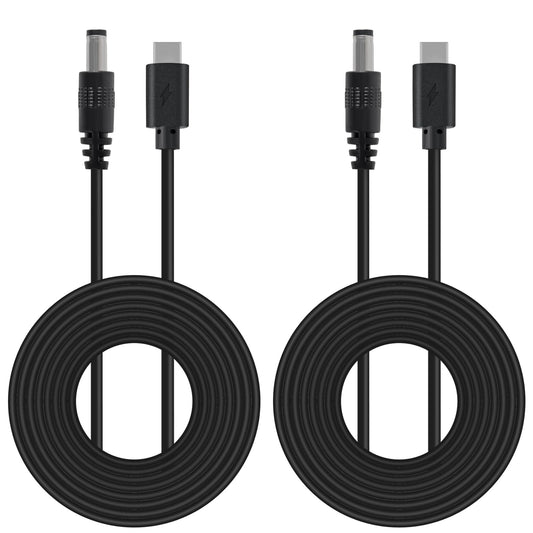AITRIP 2PCS DC to Type C USB PD12V 5.5x2.5mm (Compatible with 5.5mm x 2.1mm) Power Supply Cable for Wireless Router Laptop LED Strip Speaker CCTV