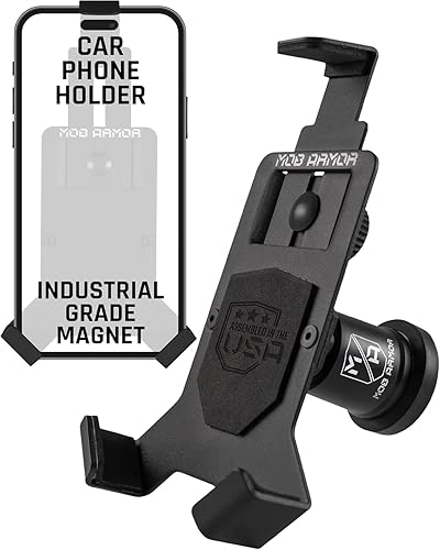 Mob Armor Heavy Duty Magnetic Phone Mount for Car - Universal Car Phone Holder for iPhone & Android, Strong Magnet for Off-Road & Commercial Vehicles