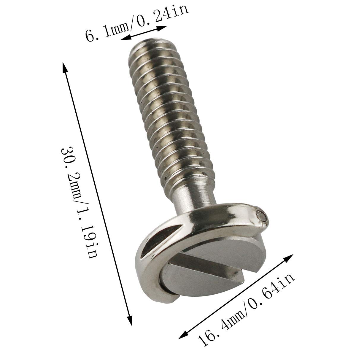 E-outstanding D Ring Hinged Screw 2PCS 1/4-20 Thread D-Ring Stainless Steel Camera Fixing Screws for Camera Tripod Monopod QR Plate 26mm Length