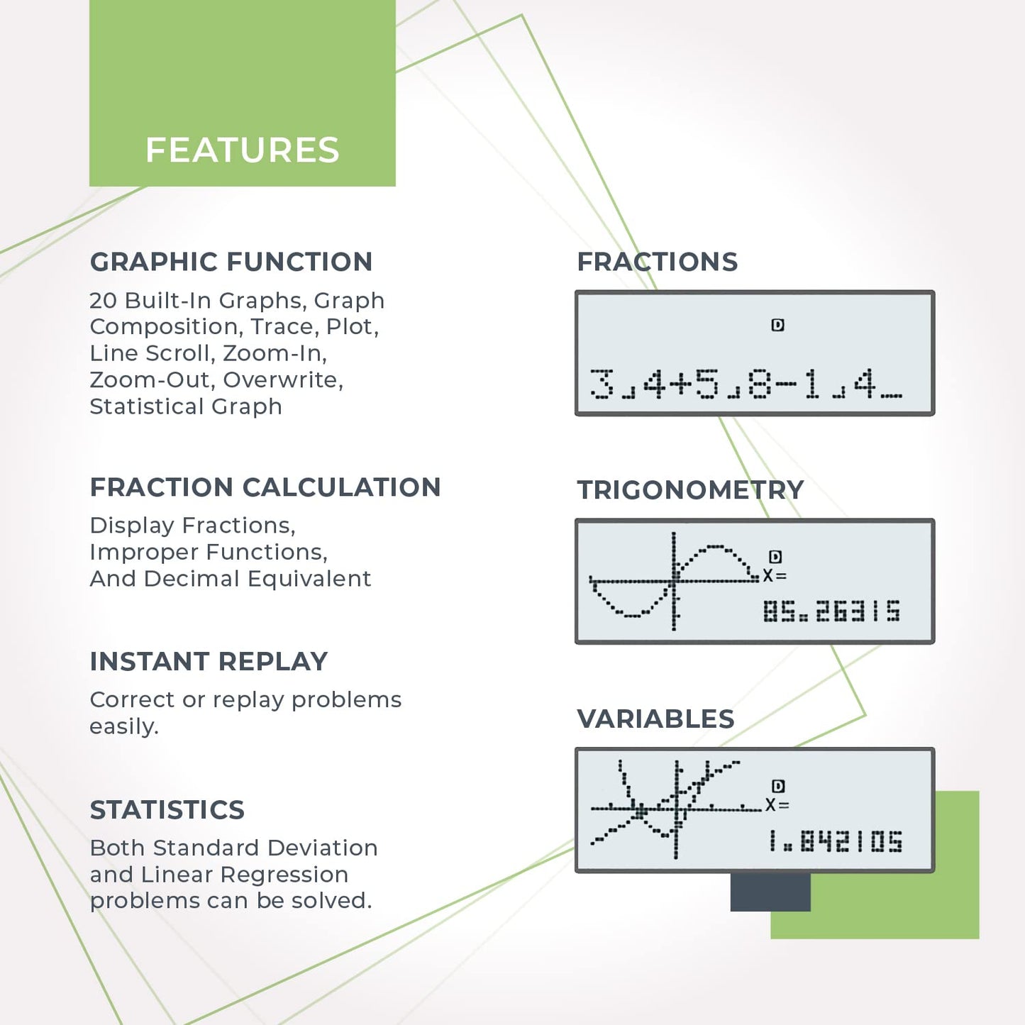 Scientific Calculator with Graphic Functions - Multiple Modes with Intuitive Interface - Perfect for Beginner and Advanced Courses, High School or