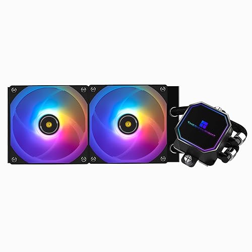 Thermalrlght Frozen Prism240 Black ARGB CPU Liquid Cooler,Efficient PWM Controlled Pump 3300RPM,2×TL-E12 Series PWM Fan,Water Cooling Computer