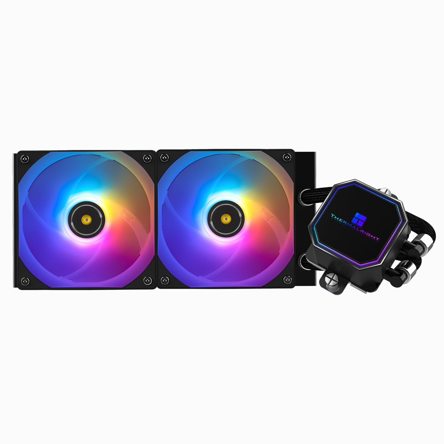 Thermalrlght Frozen Prism240 Black ARGB CPU Liquid Cooler,Efficient PWM Controlled Pump 3300RPM,2×TL-E12 Series PWM Fan,Water Cooling Computer