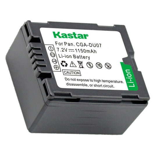 Kastar Battery Replacement for Panasonic CGA-DU07, NV-GS40 GS44 GS47 GS50 GS55 GS57 GS58 PV-GS150 GS180 GS200 GS300 GS320 GS400 GS500 SDR-H250 H280