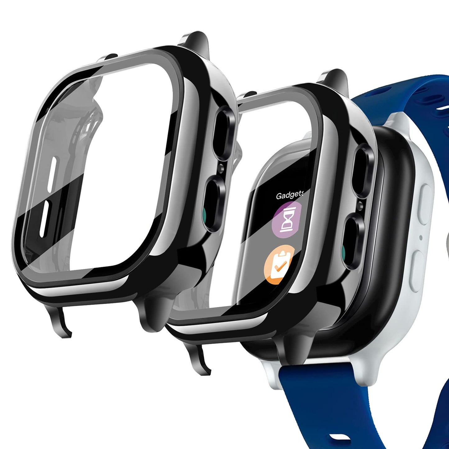 Kuaguozhe [2 Pack] Case Compatible for Gizmo Watch 2 Screen Protector for Kids?2 Pack?, Hard PC Overall Protective Case and Tempered Glass Screen