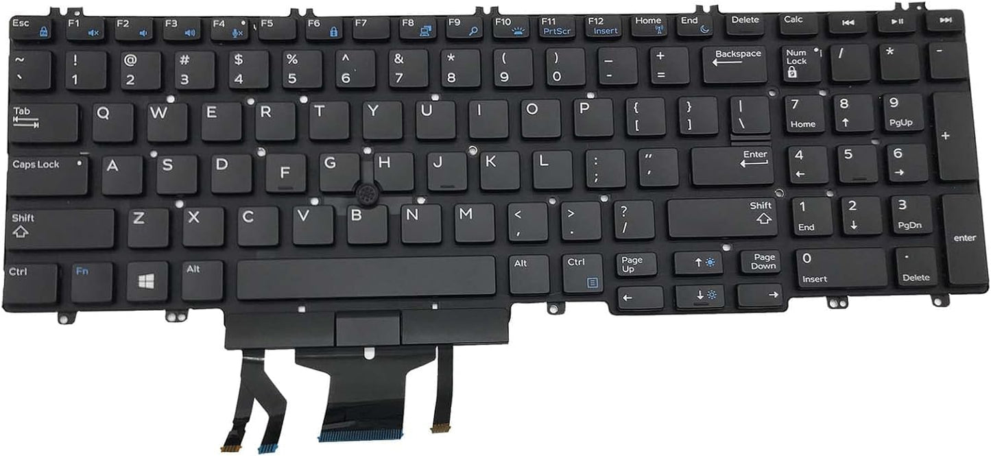YIJIATech ® New Laptop with Built-in Keyboard and Screwdriver US Layout for DELL Precision 7530 7730 E7530 M7530 7540 7740 Black Without Frame,