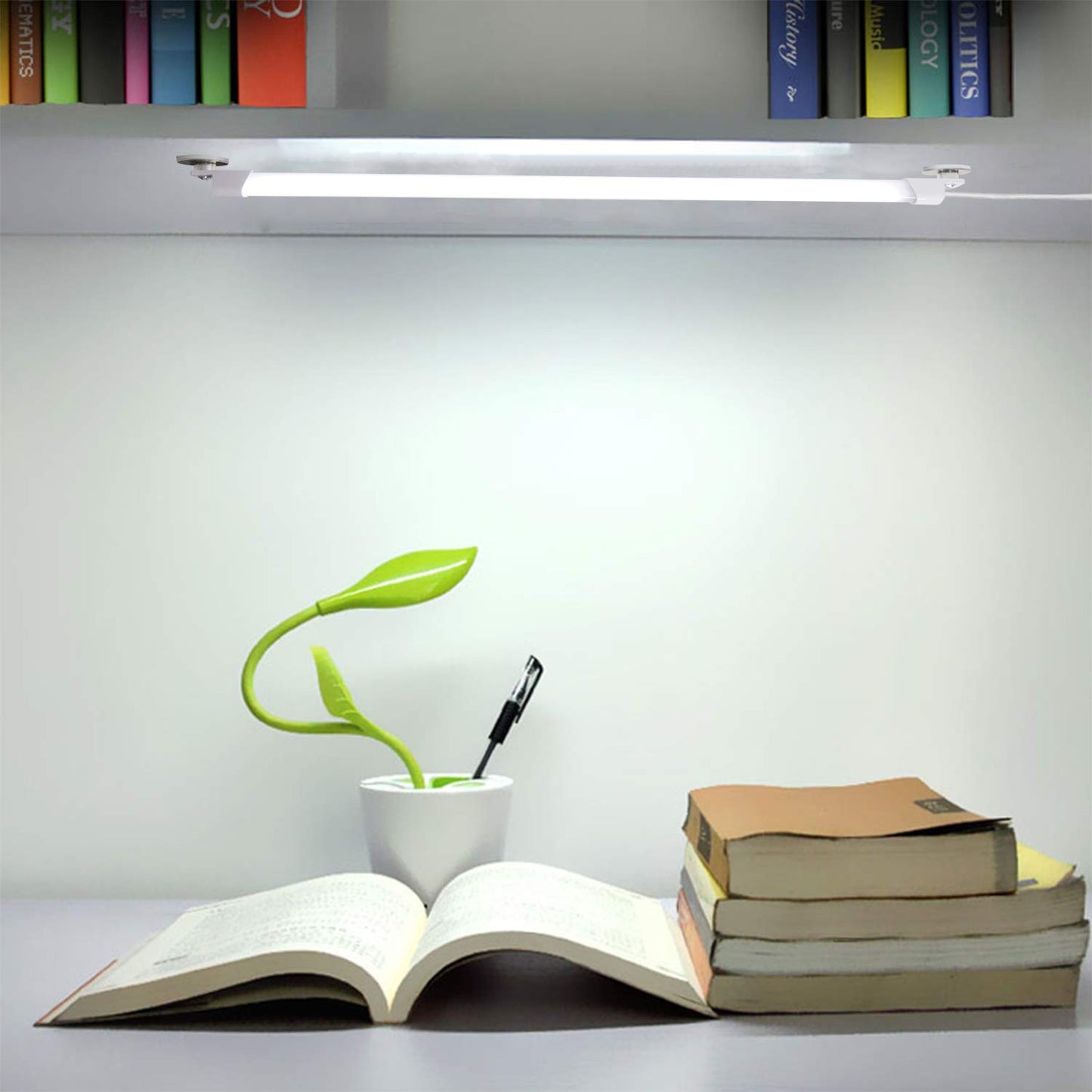 STBTECH 110V LED Under Cabinet Lighting,17inch LED Strip Light Bar with 6ft Power Cord,Magnetic Installation,Super Slim Counter Light,Reading Desk