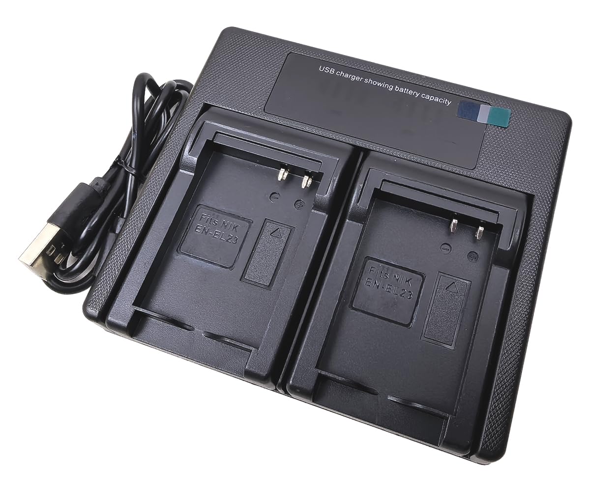 Dual USB Battery Charger for Nikon EN-EL23 ENEL23 MH-67 MH-67P Coolpix B700 P600 P610S S810C P900 P900S Digital Camera