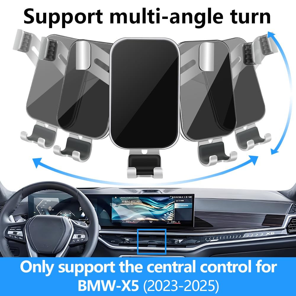 LUNQIN Car Phone Holder for BMW X5 X5M 2024 2025 2026 and X6 X6M 2024-2026 and BMW X7 2023-2026 Auto Interior Accessories Best Cell Phones Mount