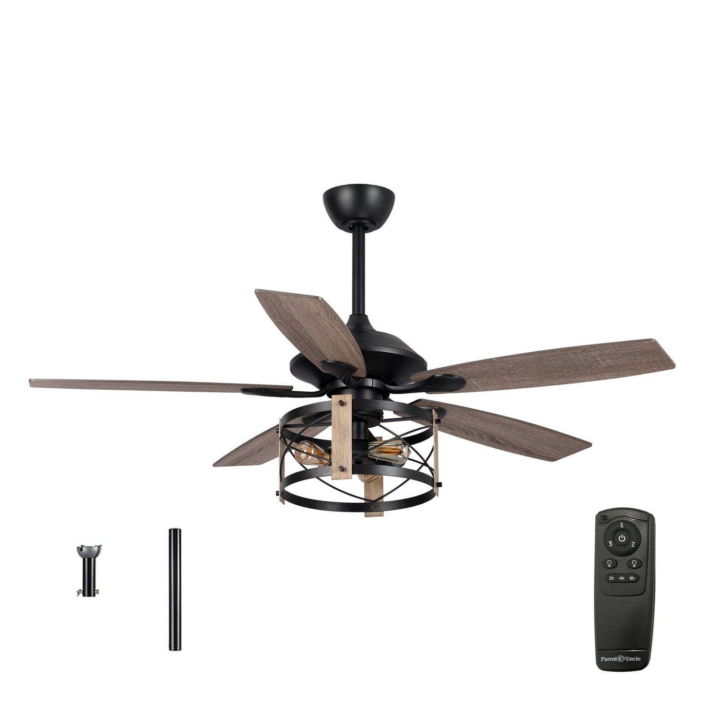 52 Inch Ceiling Fans with Lights and Remote, Farmhouse Ceiling Fan
