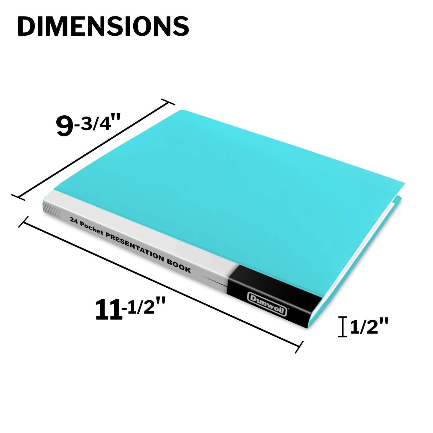 Dunwell Binder with Plastic Sleeves 24-Pocket (4 Pack, Aqua) - Presentation Book, 8.5 x 11 Portfolio Folder with Clear Sheet Protectors, Displays 48